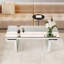 Table basse à miroir rectangulaire de luxe 47 pouces avec verre trempé cannelé, table d'appoint moderne pour canapé, assemblage facile en 2 étapes, style luxueux léger, emballage renforcé
