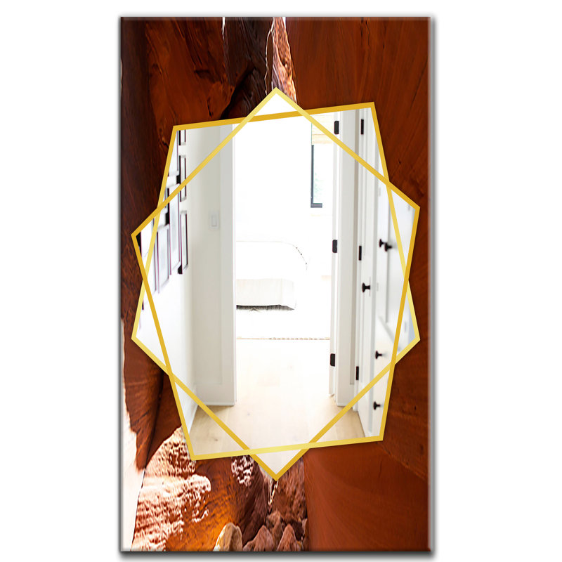 Arizona Antelope Canyon Closeup Accent Mirror, 39.4" H x 29.5" W