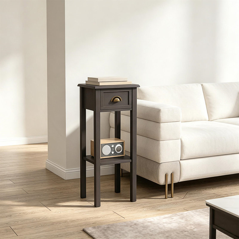 Console étroite avec tiroir et tablette