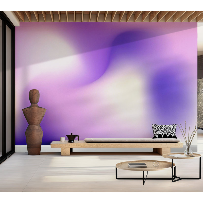 Papier peint mural Premium - flou abstrait mauve, L 96 po x l 120 po