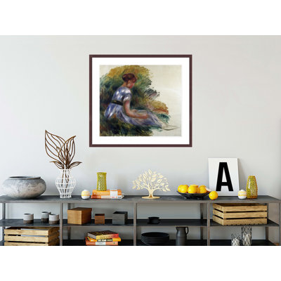 «Alice Gamby In The Garden» par Pierre-Auguste Renoir, impression giclée encadrée
