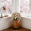 24 po Rose artificielle rose matinale avec eucalyptus, décor floral artificiel réaliste dans un pot noir-401407841