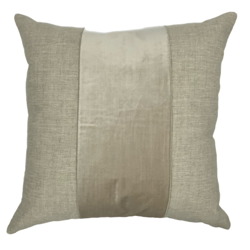 Raya Linen Blend Square Throw Pillow Cover & Insert, Ivory
