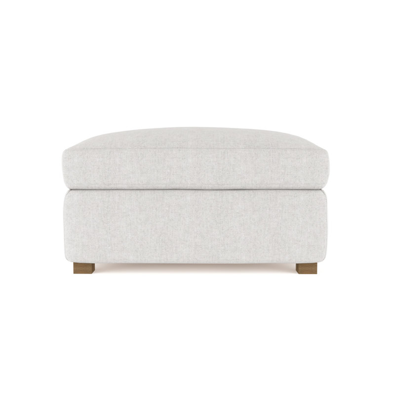 Madison Ottoman, Plush Velvet Silver Streak, Natural
