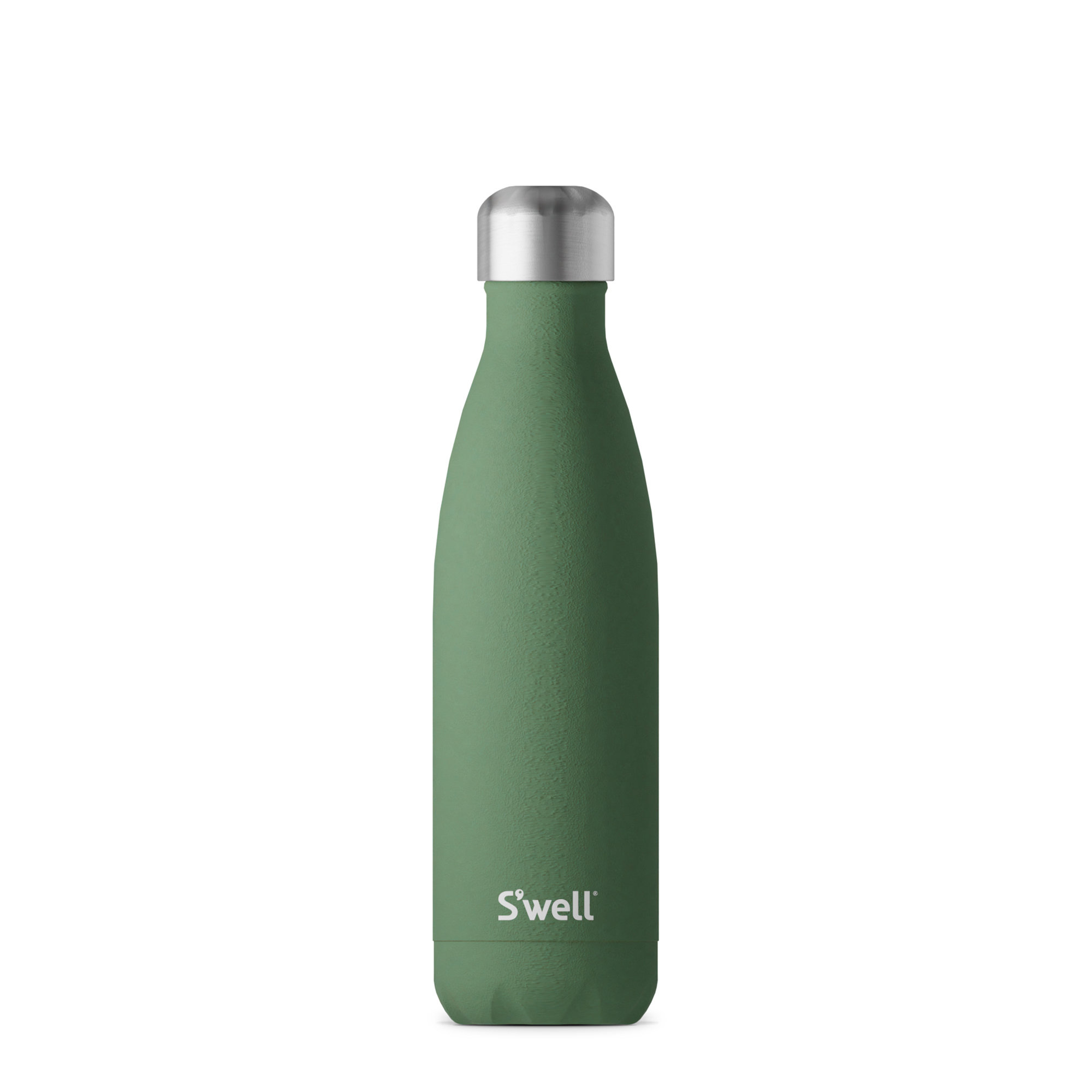 S'well Stainless Steel Triple-Layered Vacuum-Insulated Water Bottle, Green Jasper, 17.oz
