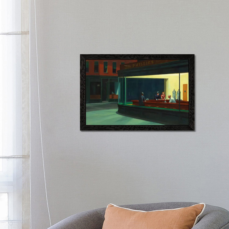 Nighthawks, 1942 by Edward Hopper - Painting on Canvas, 152.5 cm H x 101.5 cm W, No Frame