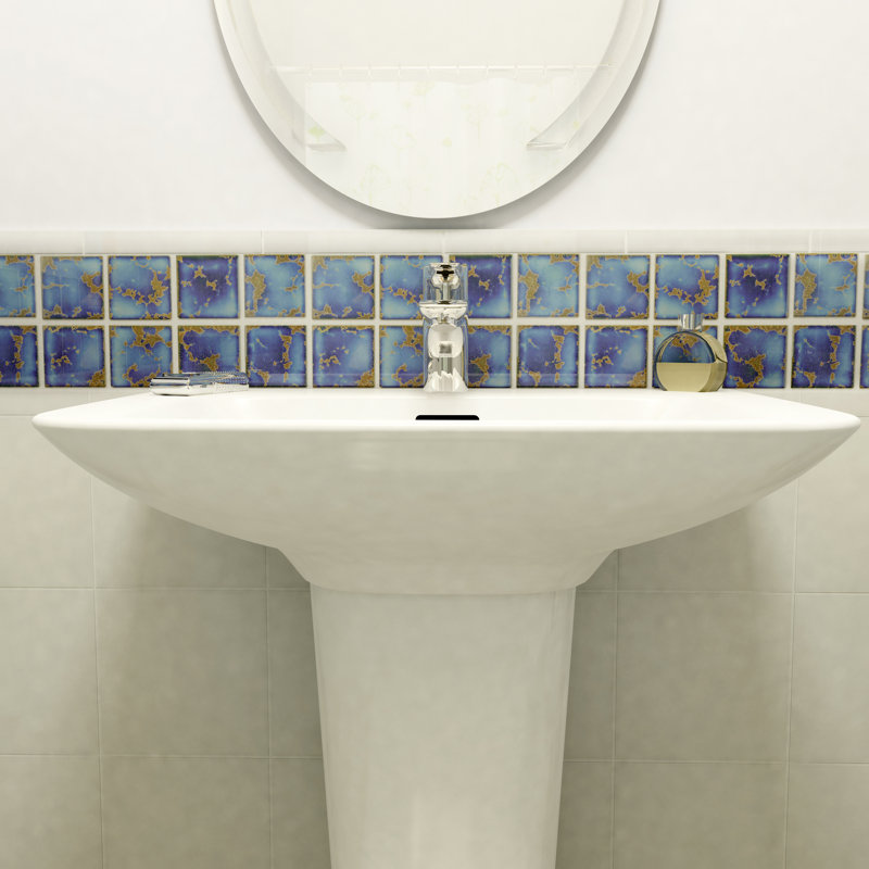 Channel Terra Azure Mega Square 12-1/4" x 12-1/4" Porcelain Mosaic Floor and Wall Tile