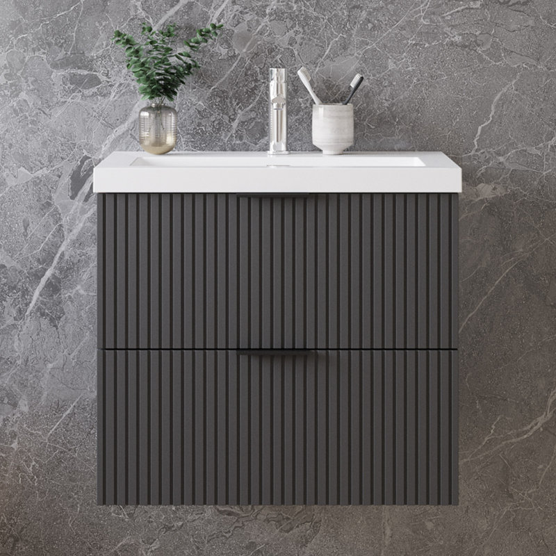 600mm Single Bathroom Vanity with Integrated Resin Basin