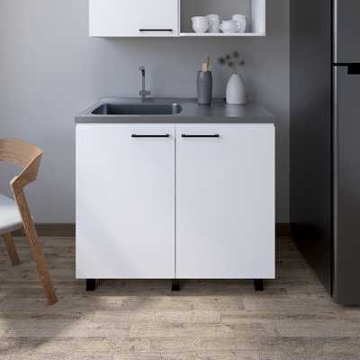 Évier utilitaire, Burwood, blanc, largeur x 39,3
