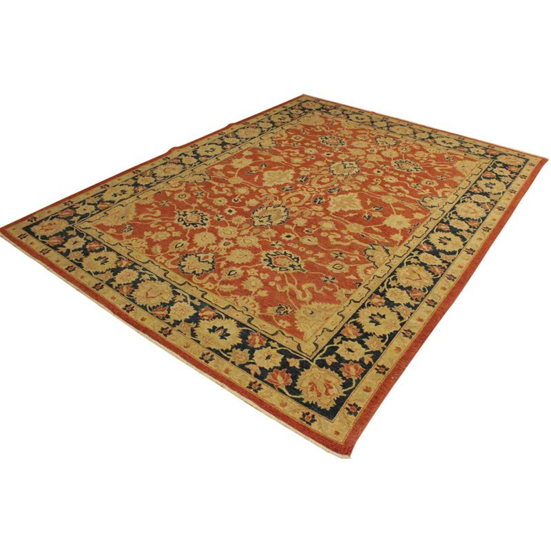 Laine orange / beige noué à la main 9 pi 5 po x 12 pi 2 po Dorn