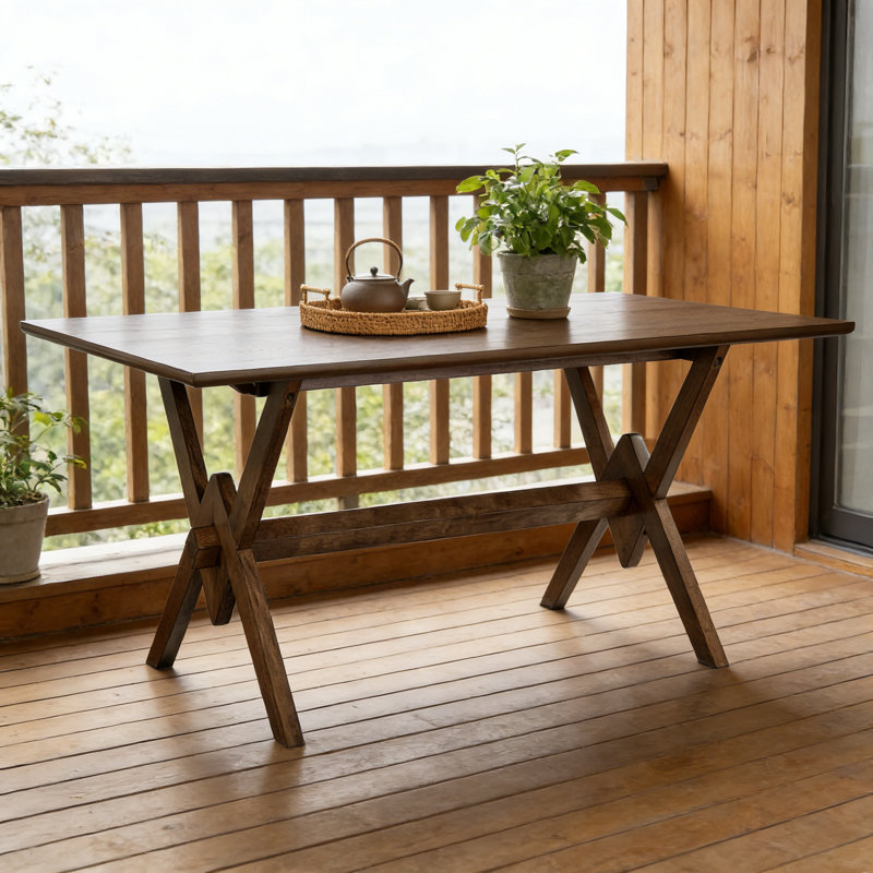 63" Double V Dining Table, Walnut