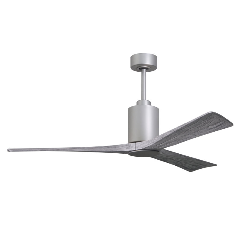 Patricia LED Downrod Ceiling Fan, Brushed Nickel, Barn Wood, 60"