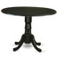 L'ensemble 5 pièces de table et chaises de cuisine comprend une table de salle à manger ronde avec Dropleaf et 4 chaises rembourrées en tissu de lin bleu minéral, noir-1999411161-1999411166-1914477167