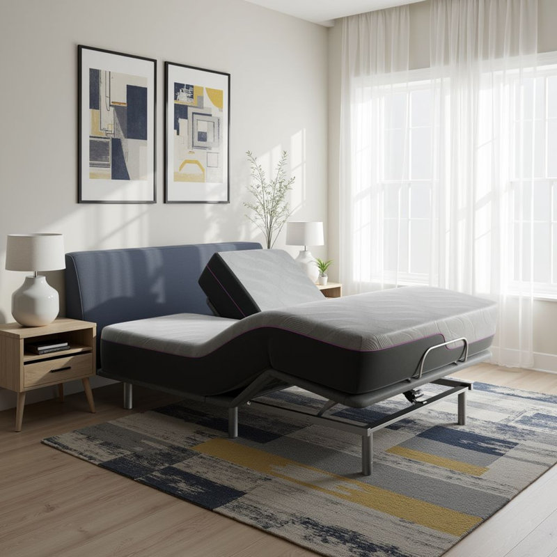 The Twillery Co.® Tamalpais 11-inch Flex Top Memory Foam Mattress and Adjustable Base Bundle, Split Queen