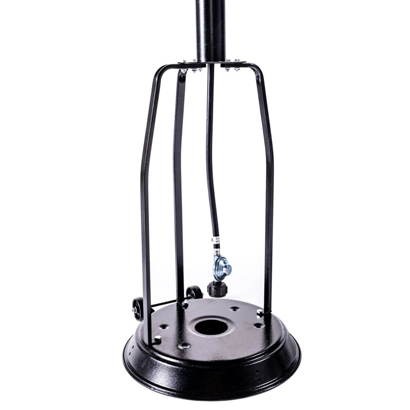 Portable Outdoor Patio Propane Heater 47,000 , 88 Inch Standing Gas With Wheels, Stainless Steel Burner, For Commercial - Black Finish Party, Restaurant