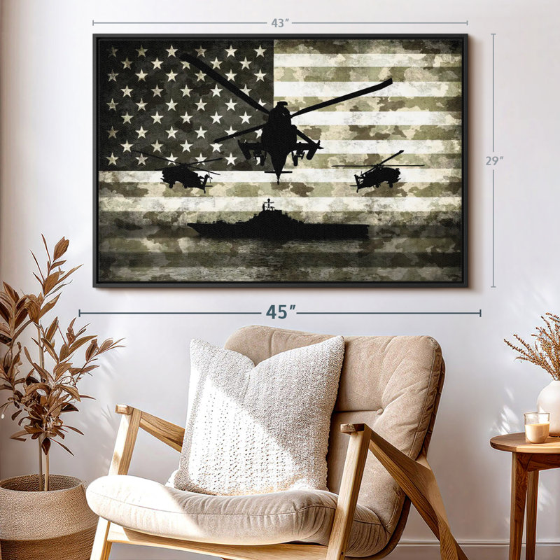 Militaire «Marine Camo USA Flag», H 29 po x l 43 po