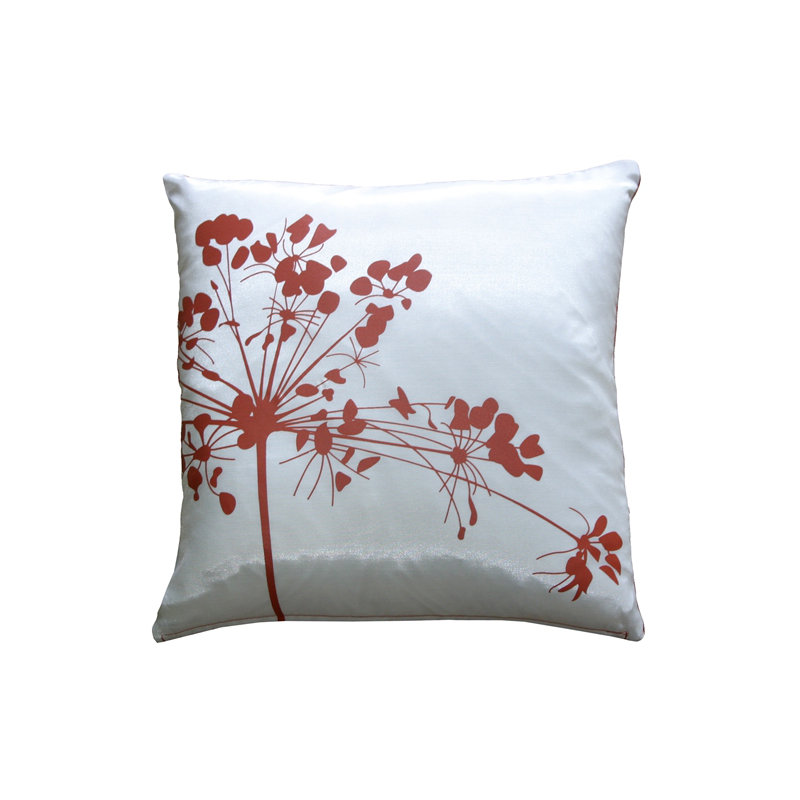 Coussin décoratif fleur Carlea, Blanc / Rouge