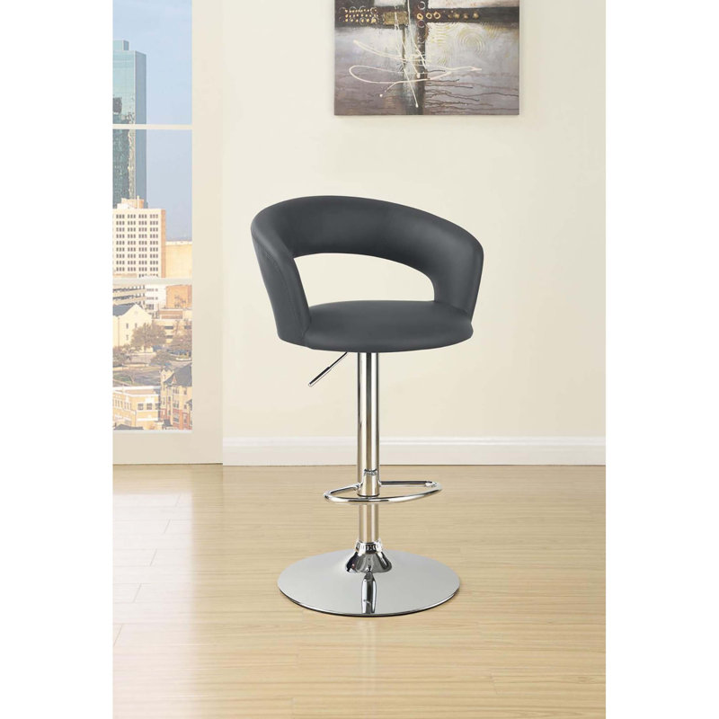 Tabouret de bar réglable gris et chrome