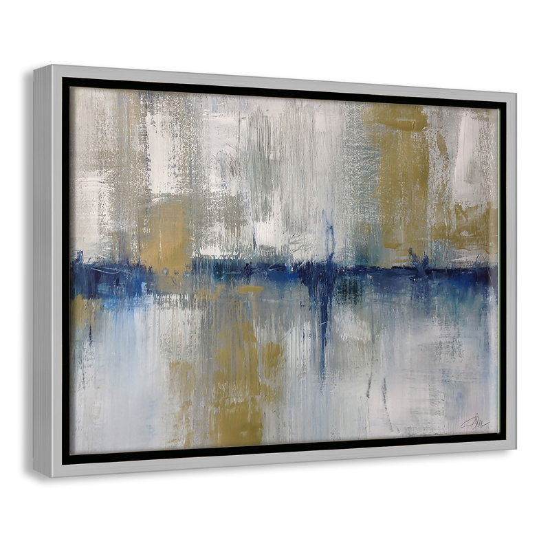 Horizon dans la brume - reproduction d'art sur toile, H 12 po x l 16 po x P 2 po, Argent