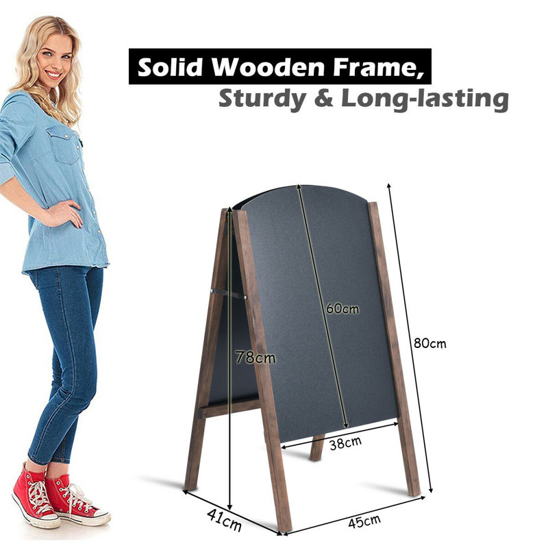 A-Frame Pavement Sign Free-Standing Chalkboard 80cm H x 45cm W