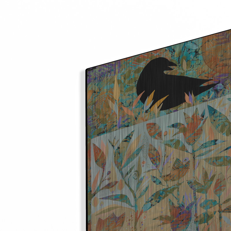  «Crow and Copper Moon» par Sue Davis, art mural en métal, 12 po x 12 po, H 12 po x l 12 po