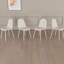 Ensemble de 4 chaises de salle à manger, chaises d'appoint modernes avec siège rembourré en tissu de lin, chaise de cuisine en forme de cuillère avec pieds en métal blancs pour la salle à manger (beige)