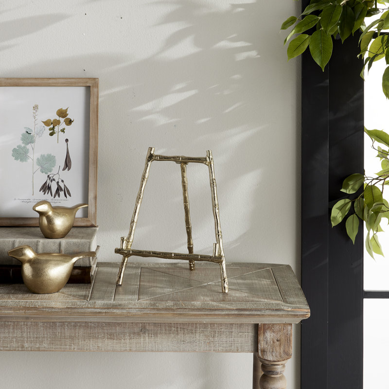 Baldwin Napa Home And Garden Metal Tripod Easel, Gold, 12.75"H x 3"W x 10.25"D