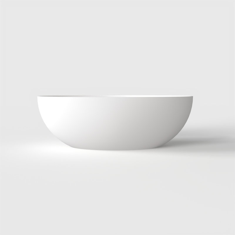 67 Inch Freestanding Solid Surface Soaking Bathtub
