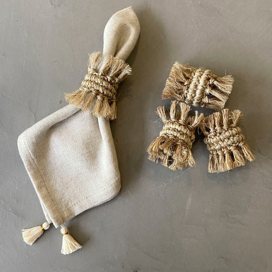 Fringe Napkin Rings - Set of 4