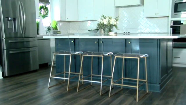 Gabby King 24.75" Chrome Acrylic Modern Counter Stool