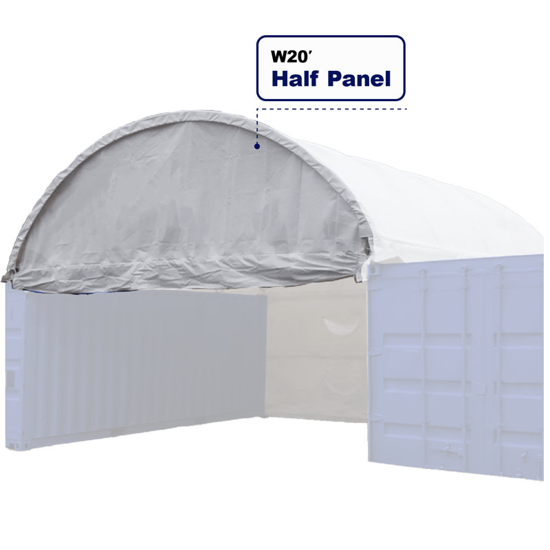 Half Panel for 20'W Container Shelters, 18oz PVC