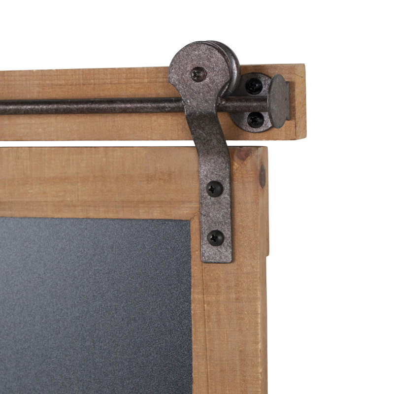 Panneau décoratif en bois brun avec décoration de porte de grange, H 28 po x l 16 po x p 2 po