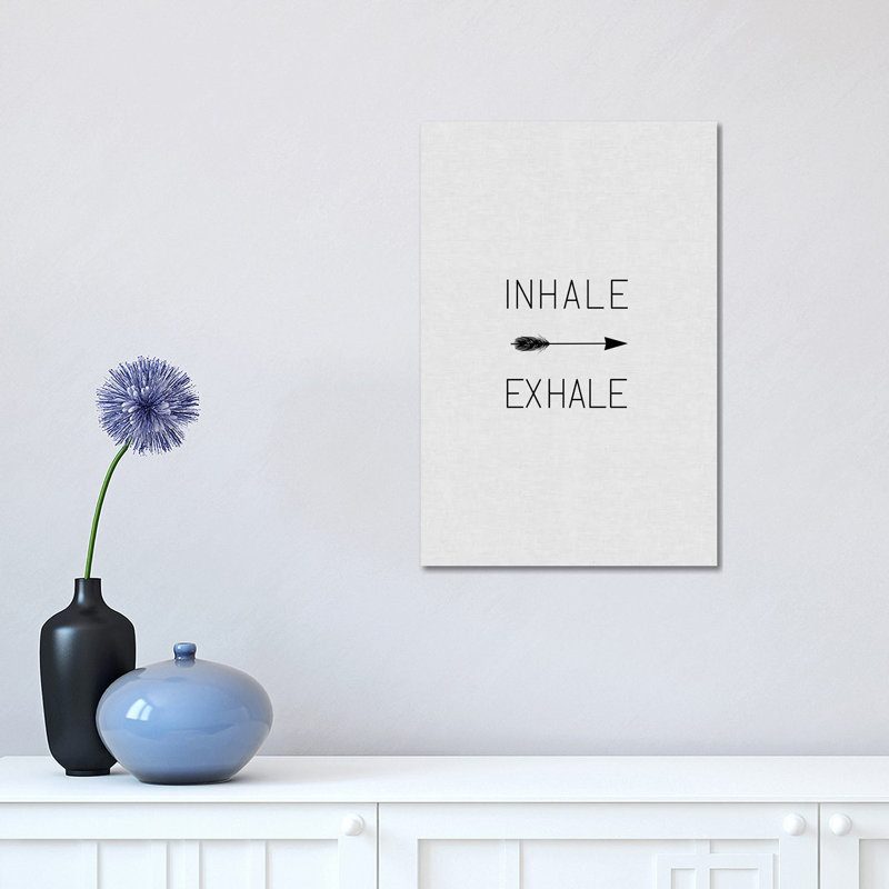 Inhale Exhale Arrow 1 Piece Wrapped Canvas Wall Art, 30.48 cm H x 45.72 cm W