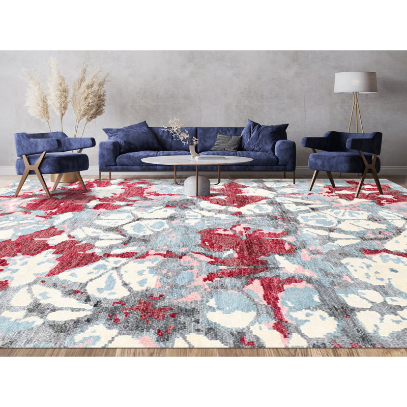 Nomad Hand Knotted Abstract Area Rug, Rectangle 9' x 12'