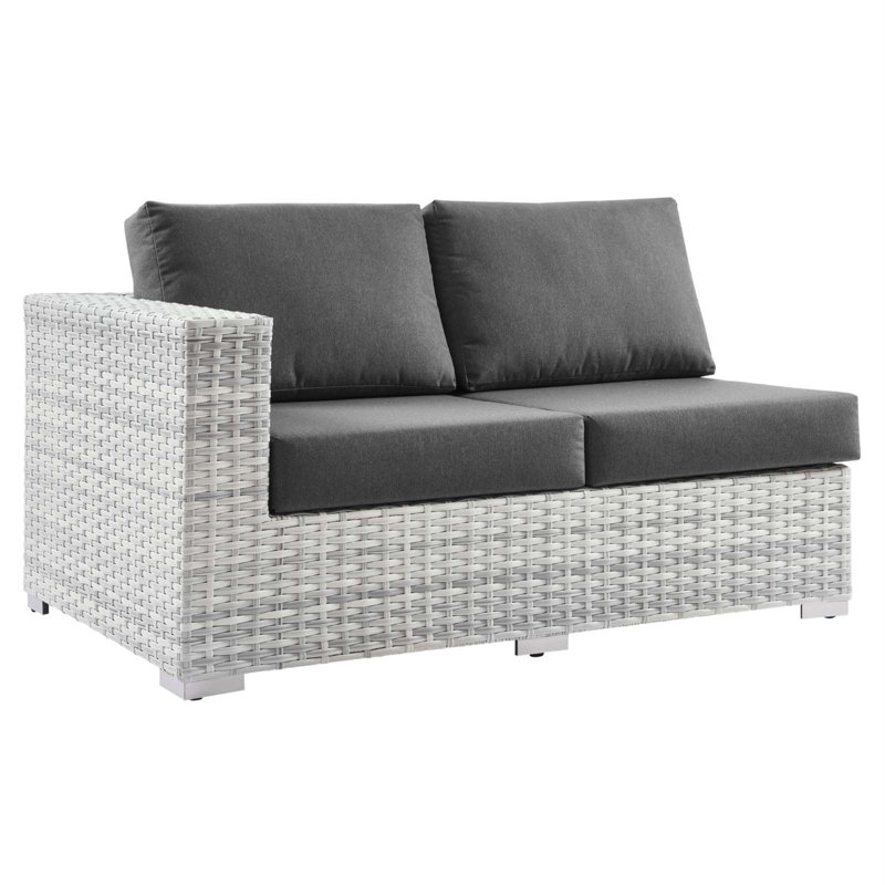 Convene Outdoor Patio Left-Arm Loveseat, Left Hand Facing, Charcoal