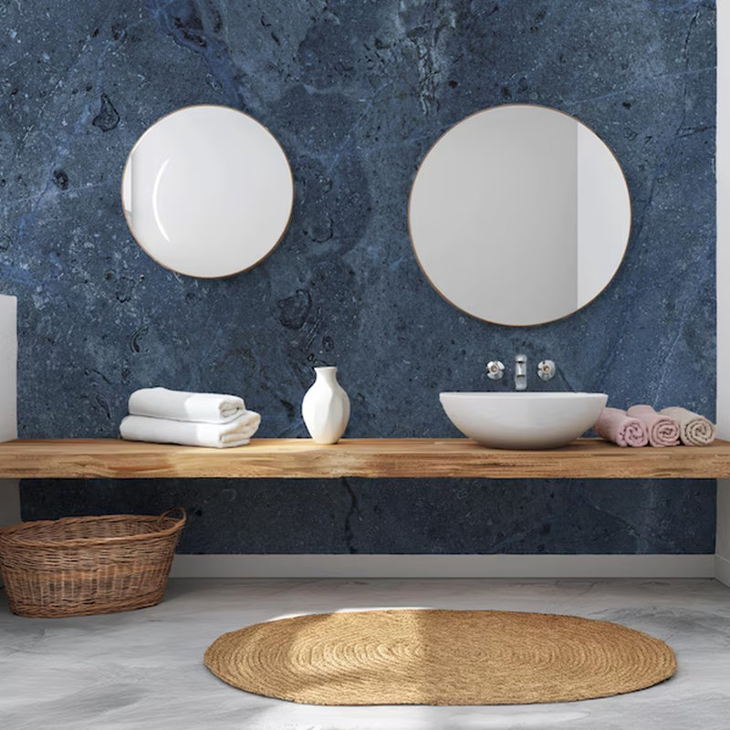 Navy Stone Texture Wall Mural, 108" L x 96" W