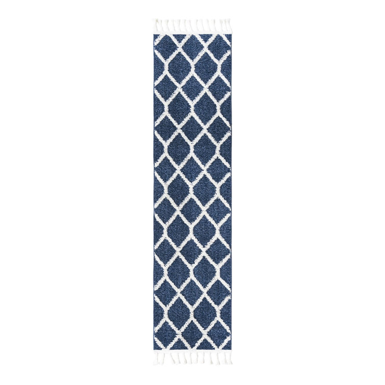 Tapis bleu en polyester tissé à la machine Lamy