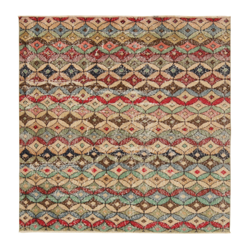 One-of-a-Kind 4'11" X 5'1" Hand Knotted Area Rug