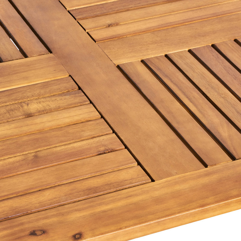 70" Wood Table With -shaded Finish For Outdoor Dining A Flair