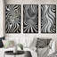 «Black White Opt Art In», 3 pièces sur toile-651817761-651817772