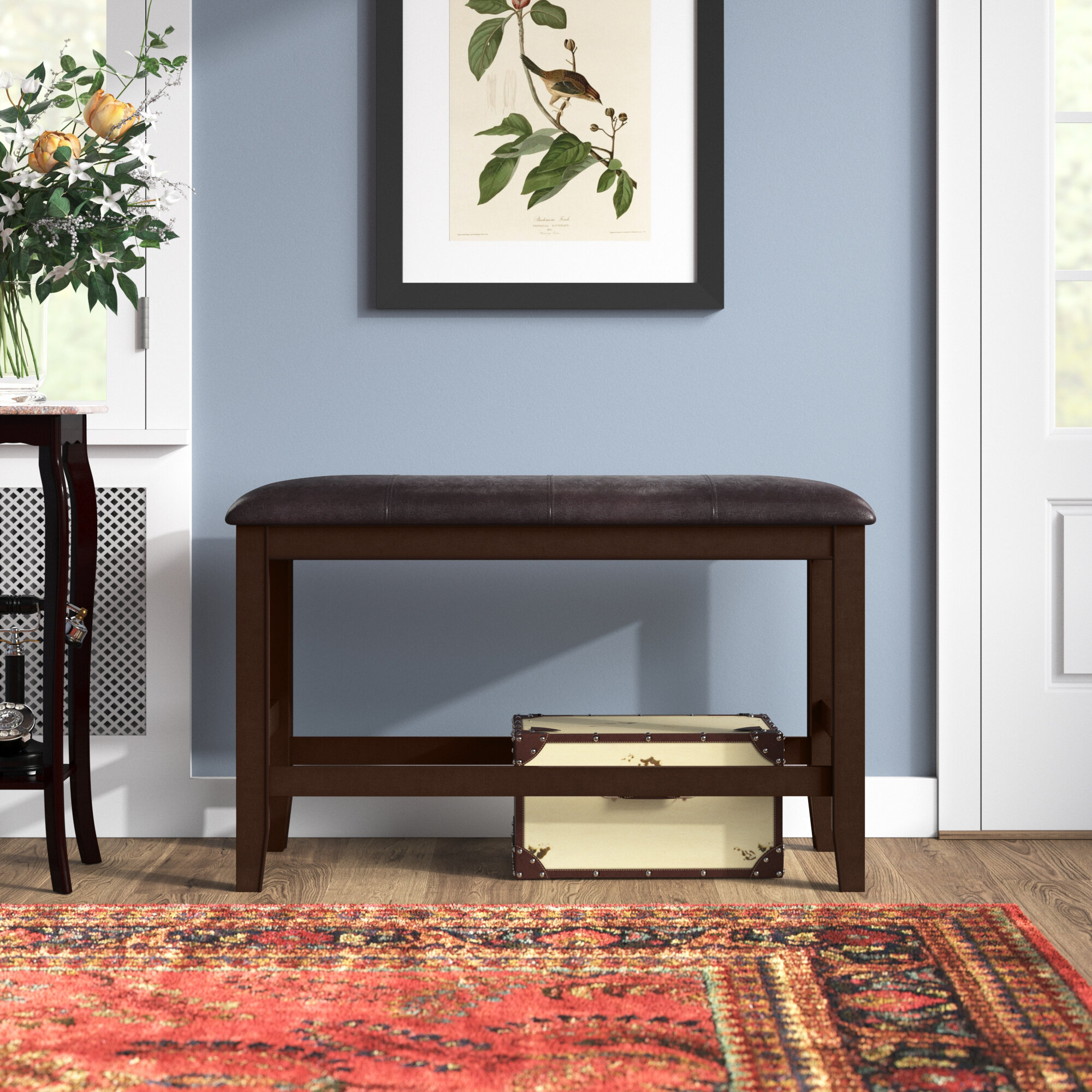 Cribb Faux Leather Bench