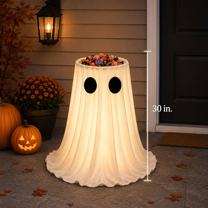 Bol à bonbon fantôme d'Halloween 30 po avec télécommande
