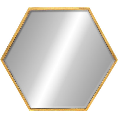 25" Gold Metal Hexagon Accent Mirror
