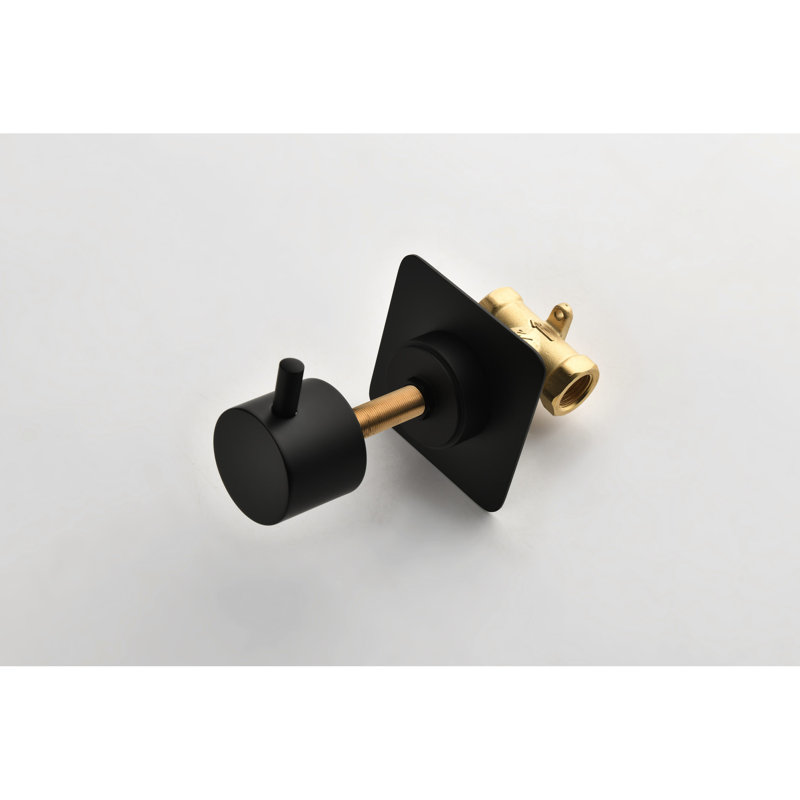 Valve de douche 3/4 "en métal coulé - Noir mat, poignée en laiton, réglable, corrosion et rouille, méthode d'installation simple réglable en noir, rouille, configuration simple