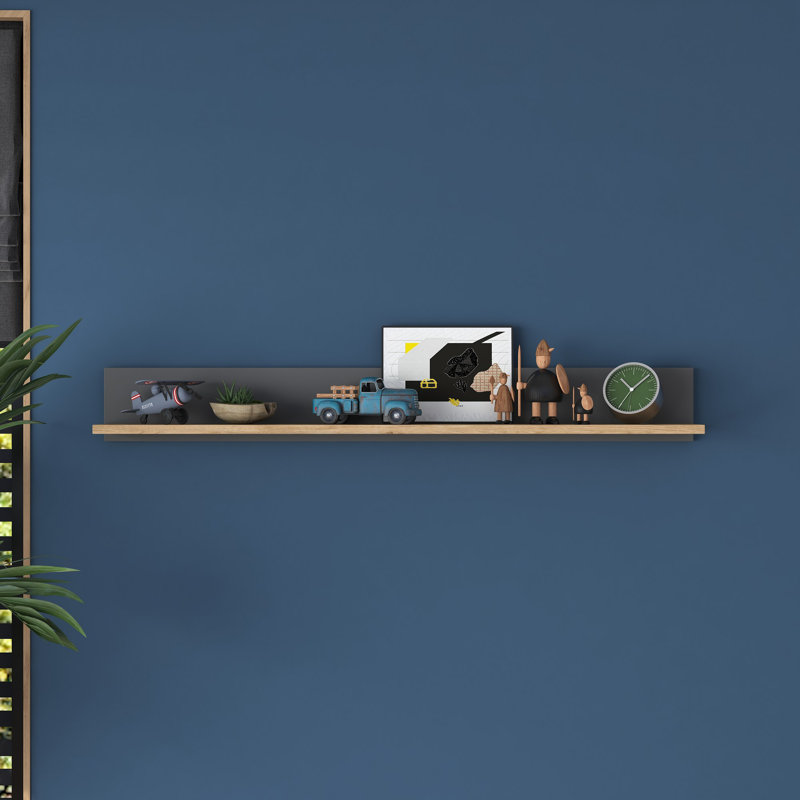 Locelso Floating Shelf, Grey, 15cm H x 120cm W x 14.8cm D