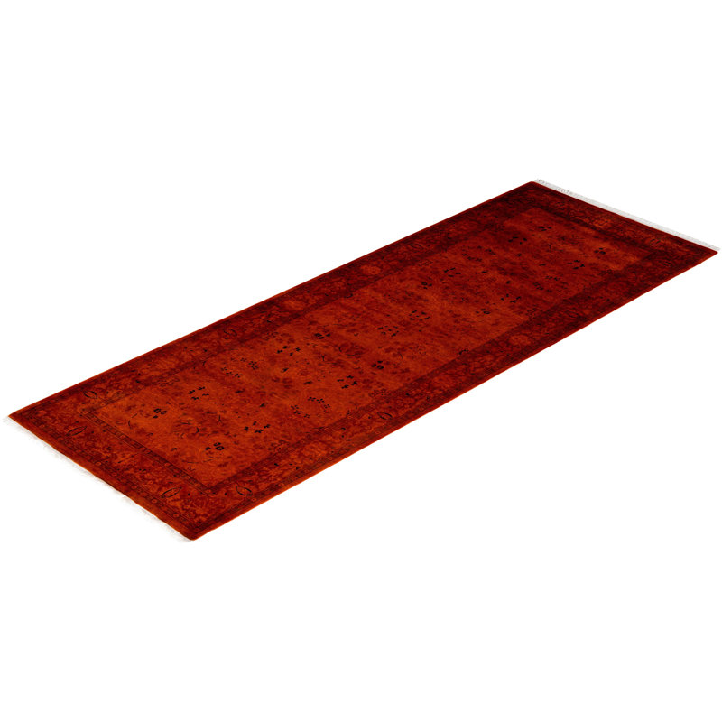 Overdyed One-of-a-Kind 3' 0" X 8' 7" Hand Knotted Area Rug