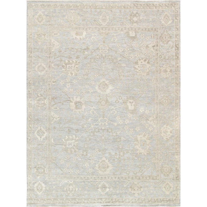 Oriental Area Rug in Light Blue, Rectangle 8' x 15'9"