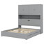Lit plateforme en bois avec port USB, tête de lit et tiroirs de rangement-453659842