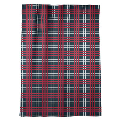 Plaid Room Darkening Thermal Rod Pocket Single Curtain Panel