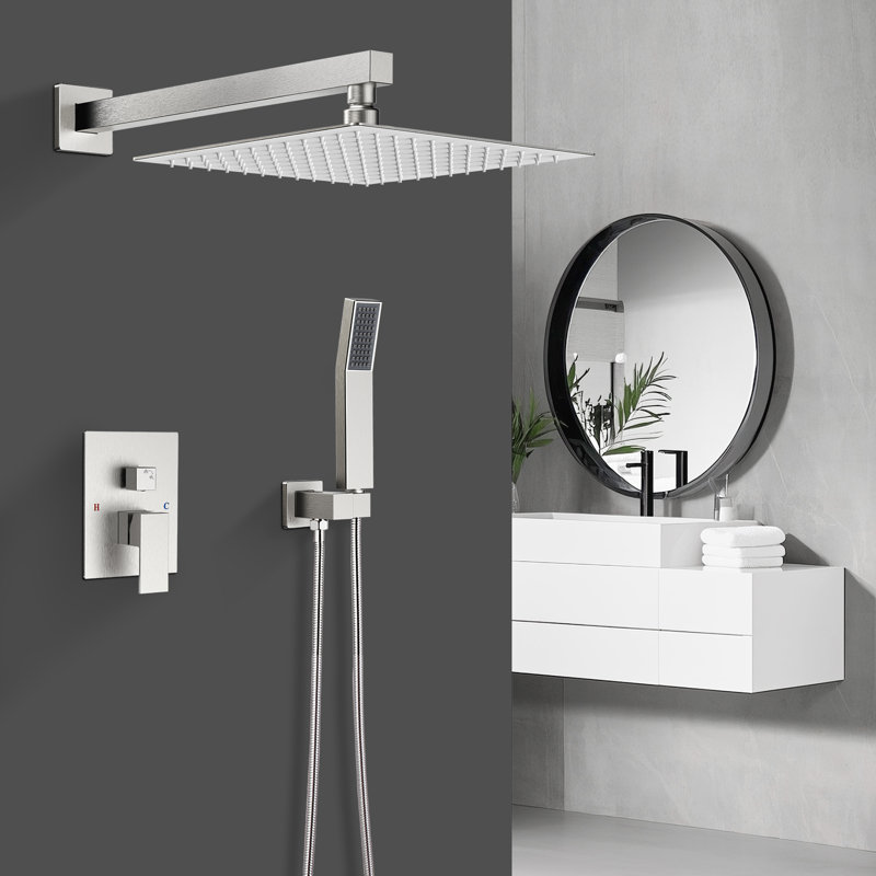 12 in.shower faucet, Brushed Nickel
